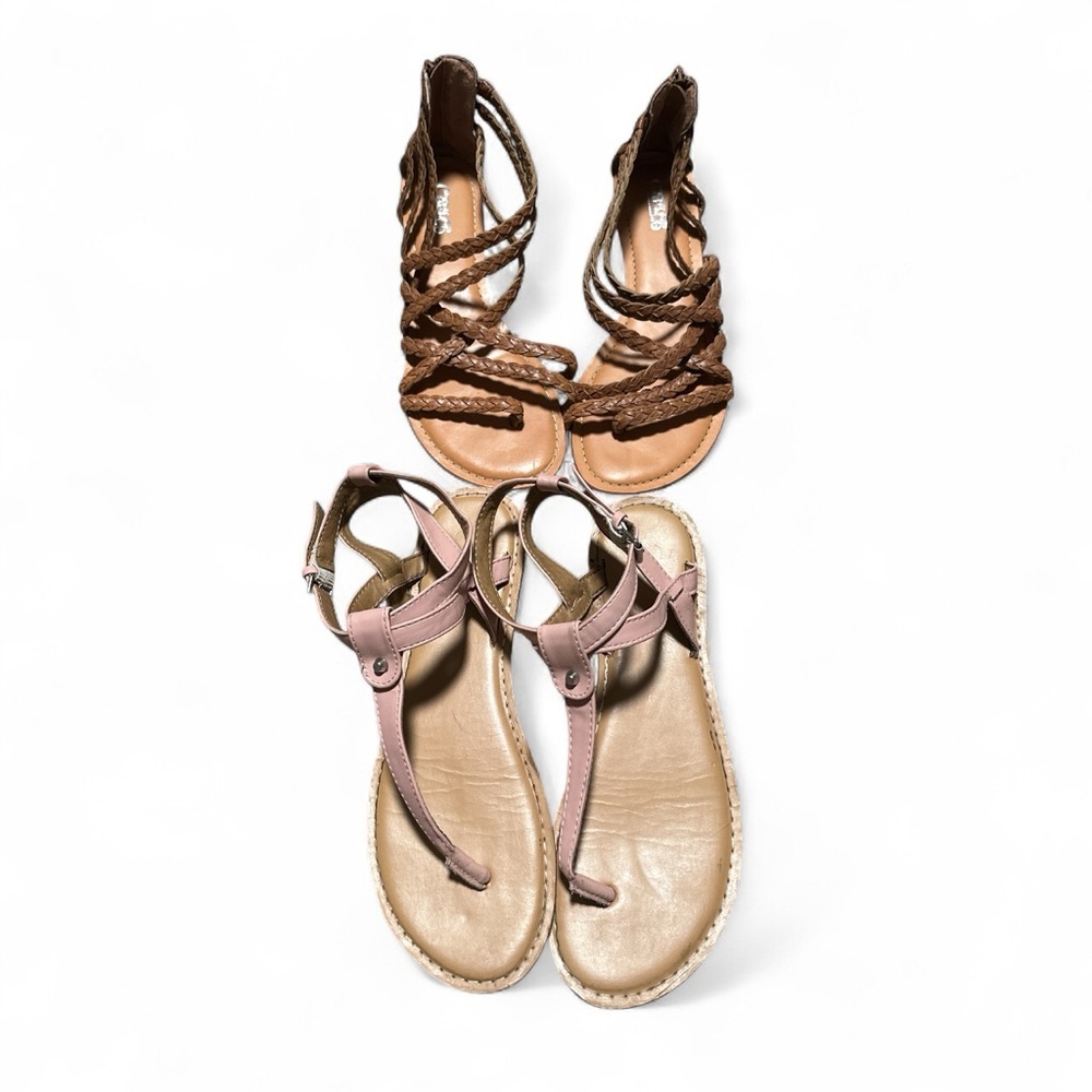 Lot of Two Women’s Sandals Stylish Brown and‎ Pink Women's Sandals